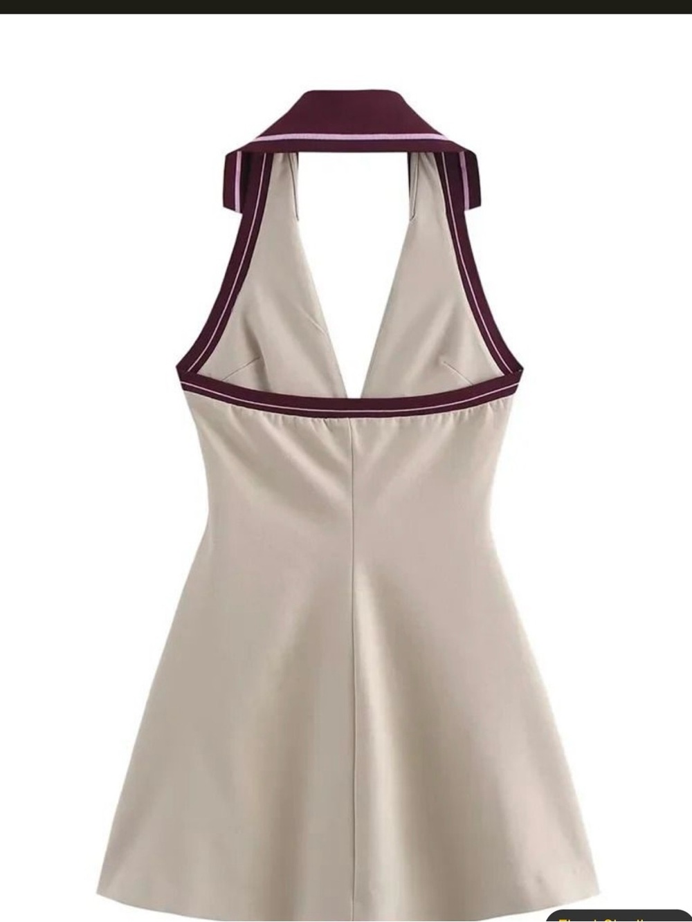 Zara Striped combination rib halter dress - Picture 3 of 6